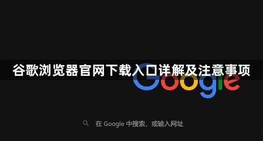 谷歌浏览器官网下载入口详解及注意事项1